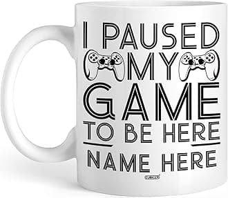 CUBICER Personalized White Ceramic Coffee Mug Mugs With Sarcastic Sayings Gaming Cups For Boys Adults Men Teens Funny Quotes Custom Name Text Design Novelty Tea Mug Oz Birthday Gifts 11 and 15 oz