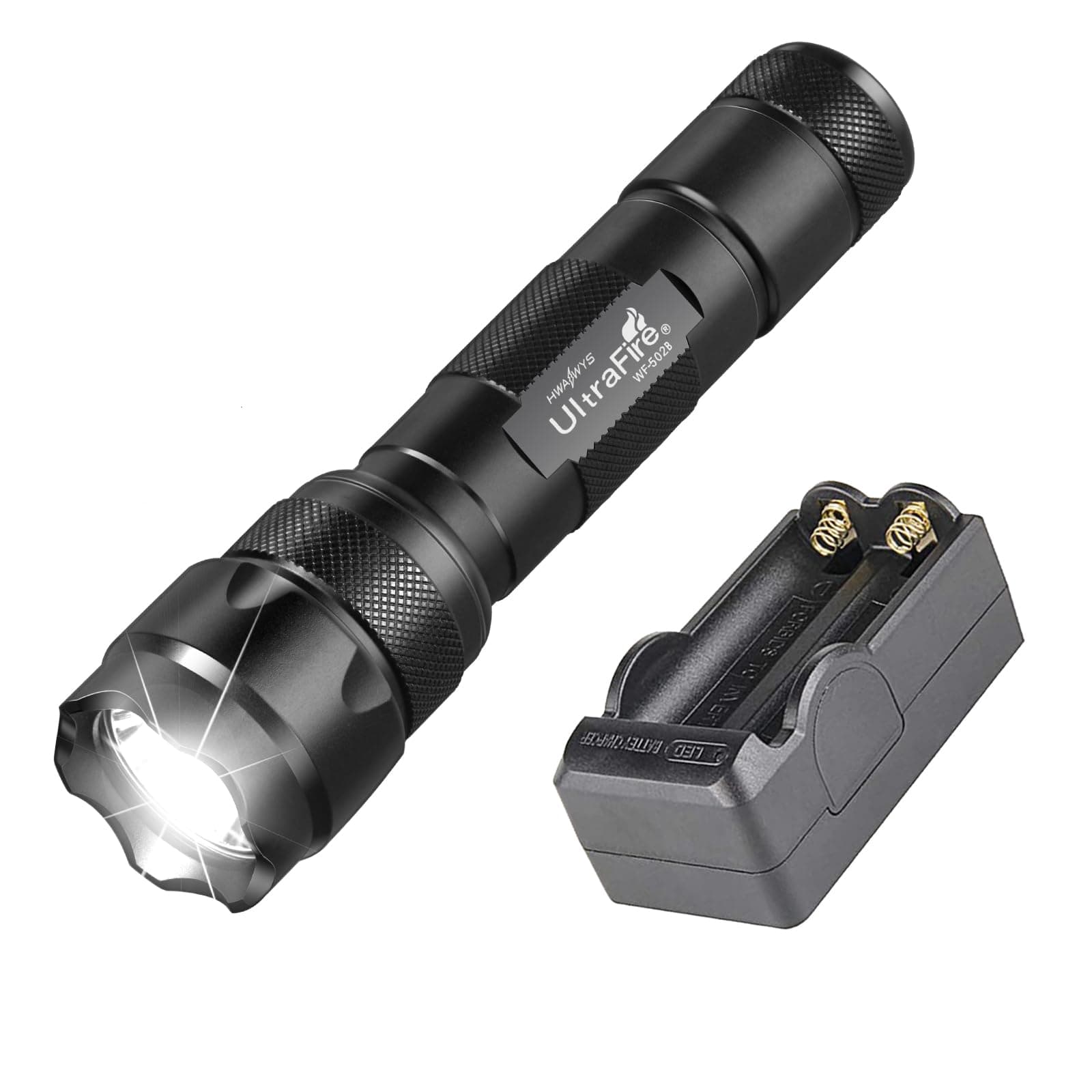 ULTRAFIRE Tactical Flashlight WF-502B 1000 Lumens - Single Mode Mini LED Flashlight,Bright Military-Grade Police Flashlight for Security, Camping and Emergency