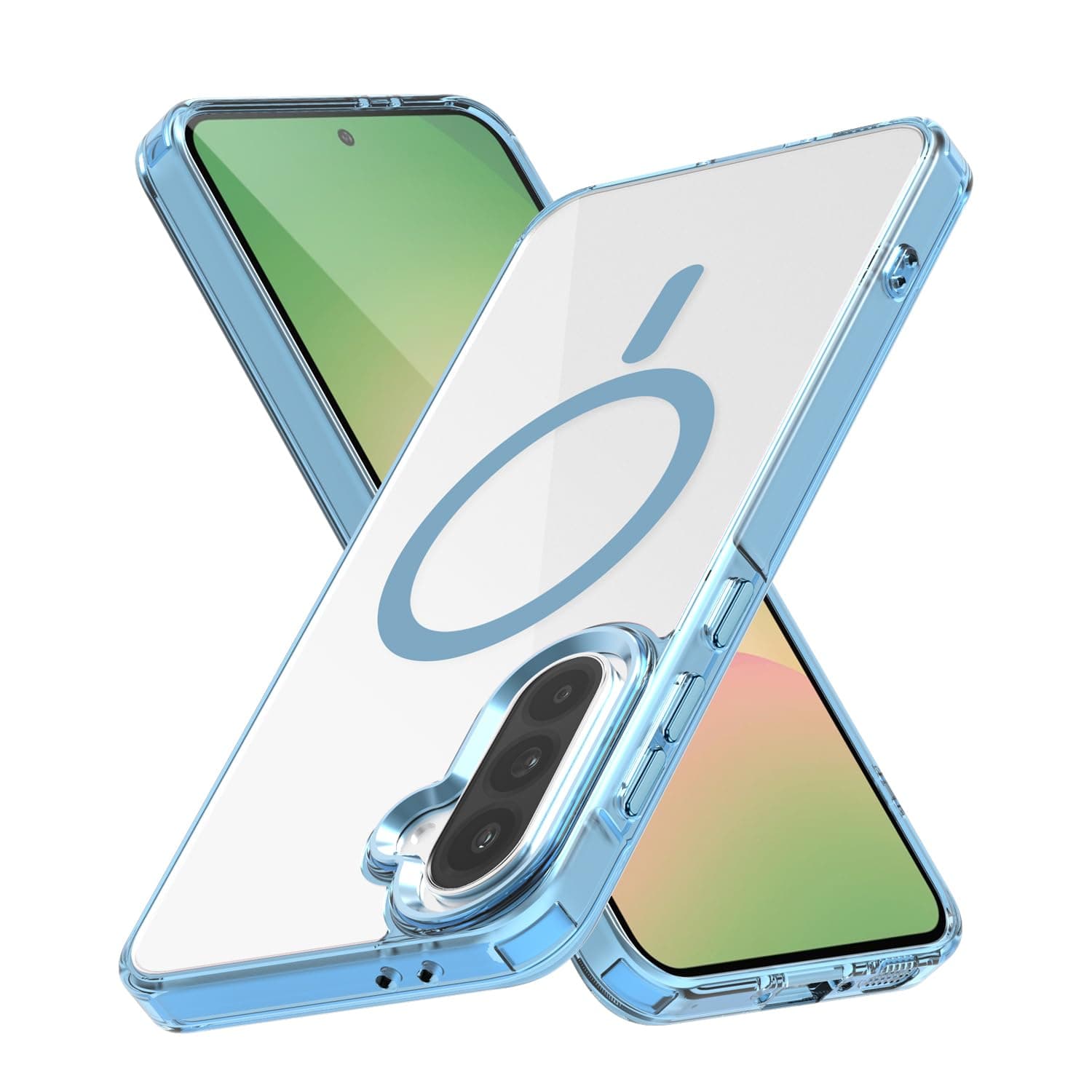 for Samsung Galaxy A37 /Galaxy A36 / A56 Case Hard [Compatible with Magsafe ] Yellowing Resistant Magnetic Cover Clear para 6.7 inch Rugged Best Phone Cases Light Blue