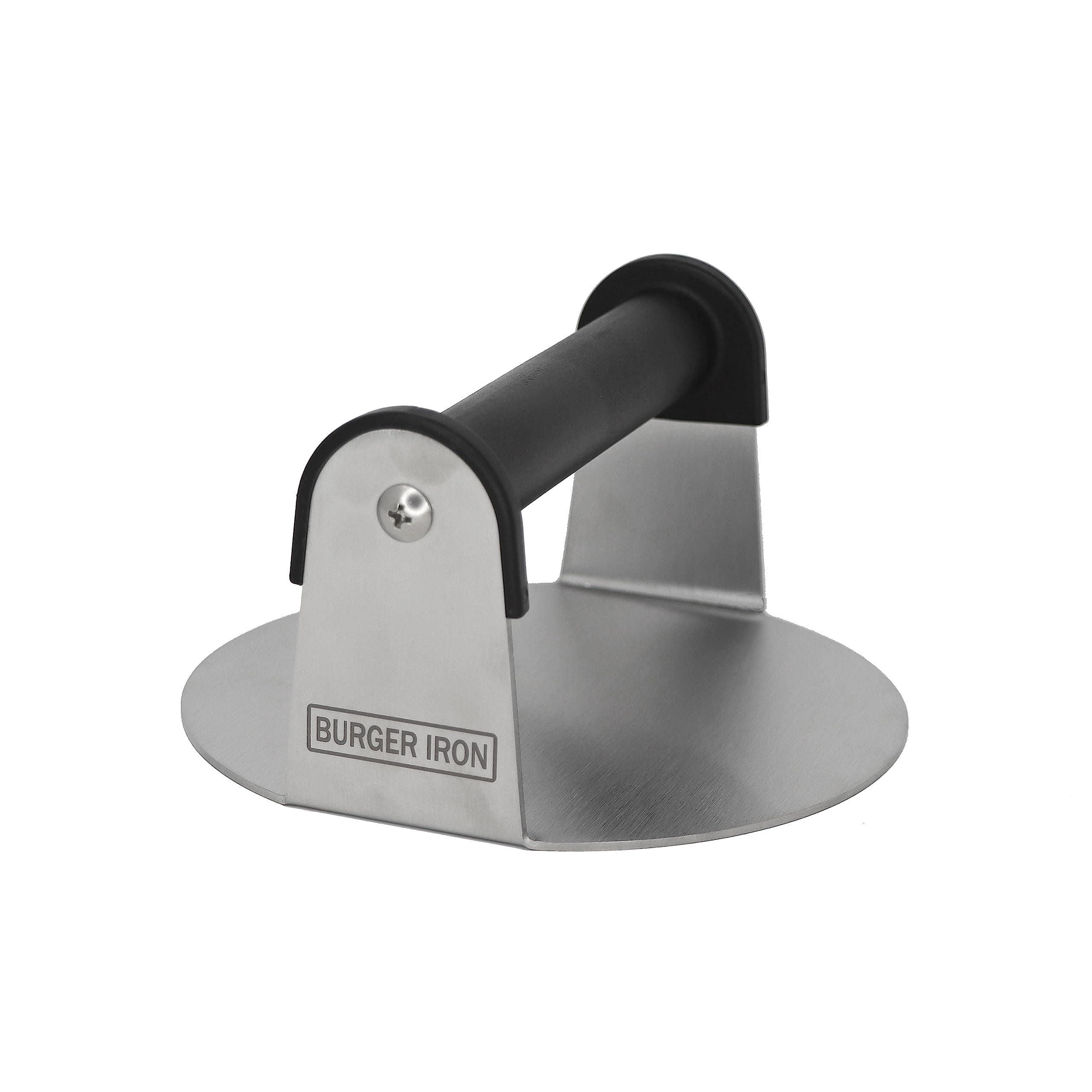 Burger Iron The Professional Grade Burger Smasher | Extra Wide 6" Round Flat Bottom Stainless Steel Smashed Burger Press for Griddle, Grill and Flat Top | The Original Grill Press