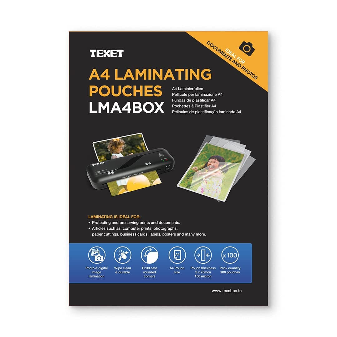 A4 laminating pouches 150 microns pack of 100