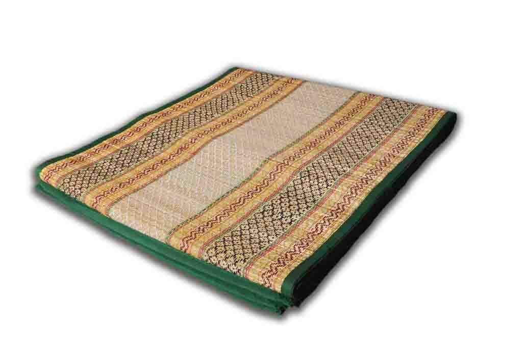 Crafts N Loom Handmade Organic Portable Eco-Friendly River Grass Korai Grass Reed Madurkathi Multipurpose Floor Mat for Home Outdoor Meditation Beach Picnic Yoga Fitness (36" W x 80" L)