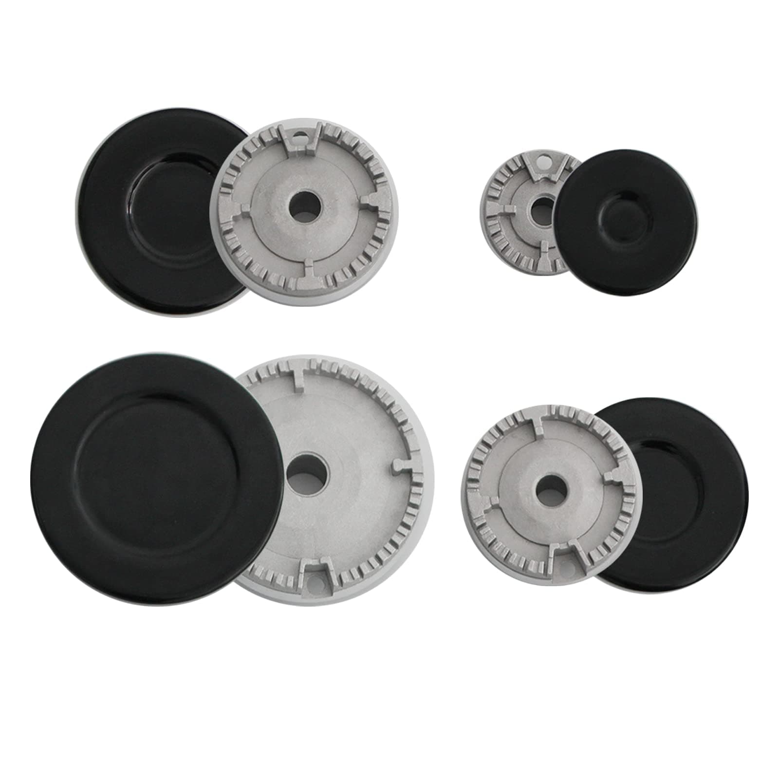 Cooker Hat Set Oven Gas Hob Burner Crown Flame Cap Cover for Kitchen Fit to Most Stove Handles Lid Kit Quality Metal Stove knob 8 PCS