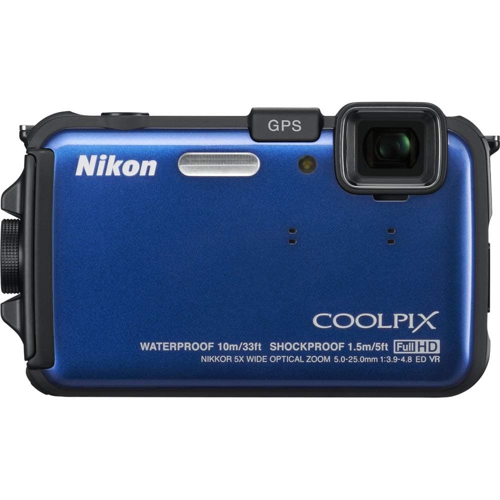 Nikon COOLPIX AW100 16 MP CMOS Waterproof Digital Camera with GPS and Full HD 1080p Video (Blue) (OLD MODEL)