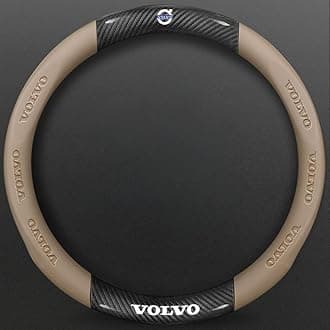 Carbon Fiber Leather Steering Wheel Cover for Volvo XC40 Comfortable Anti-Slip Durable Car Steering Wheel Protector Car Accessory(Black/Red/Brown/Beige),Beige