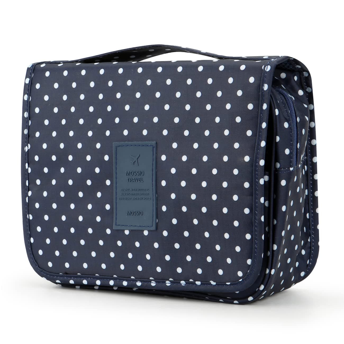 Travel Toiletry Bag,Mossio Airplane Backpack Tote Organizer Insert with Handle Polka Dot