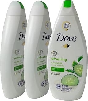 3 Dove Nourishing and Restore Body Wash 16.9oz, Go freash-Cucumber & green tea)10