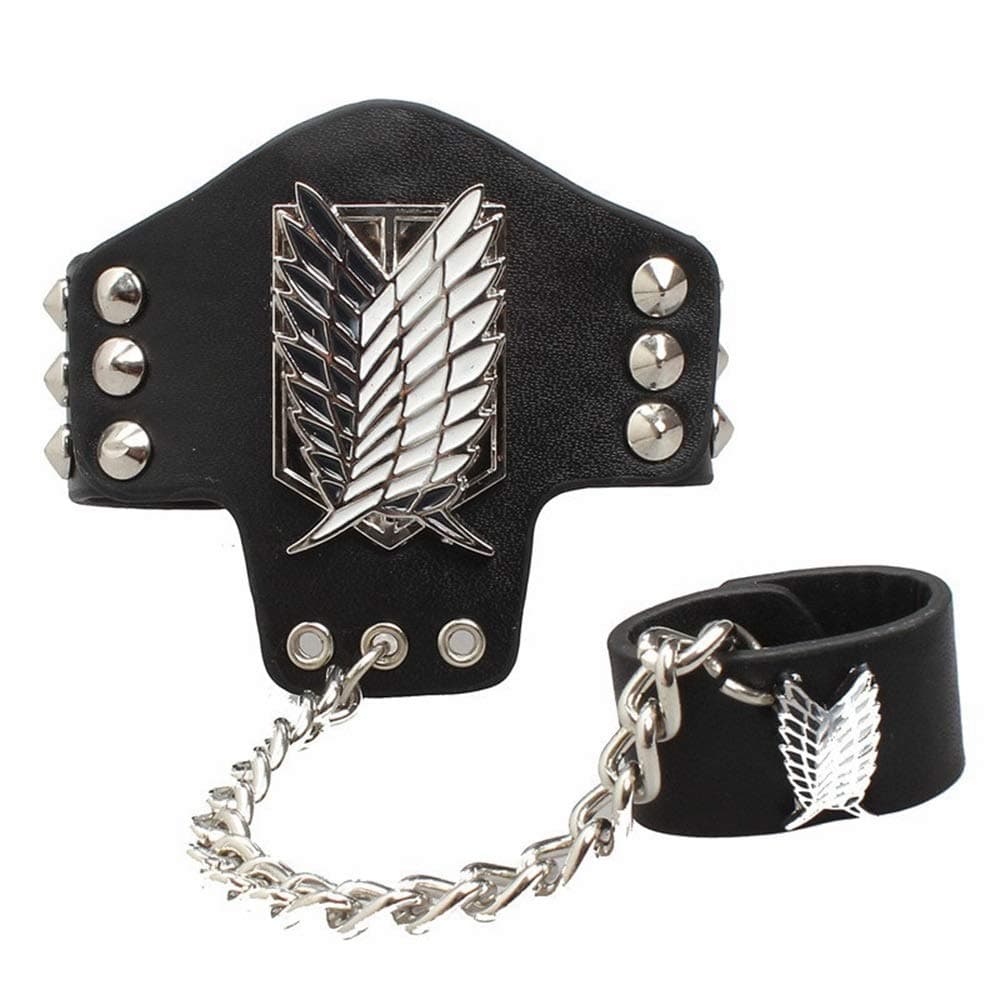 COSAUG Attack on Titan PU Leather Band with Finger Ring