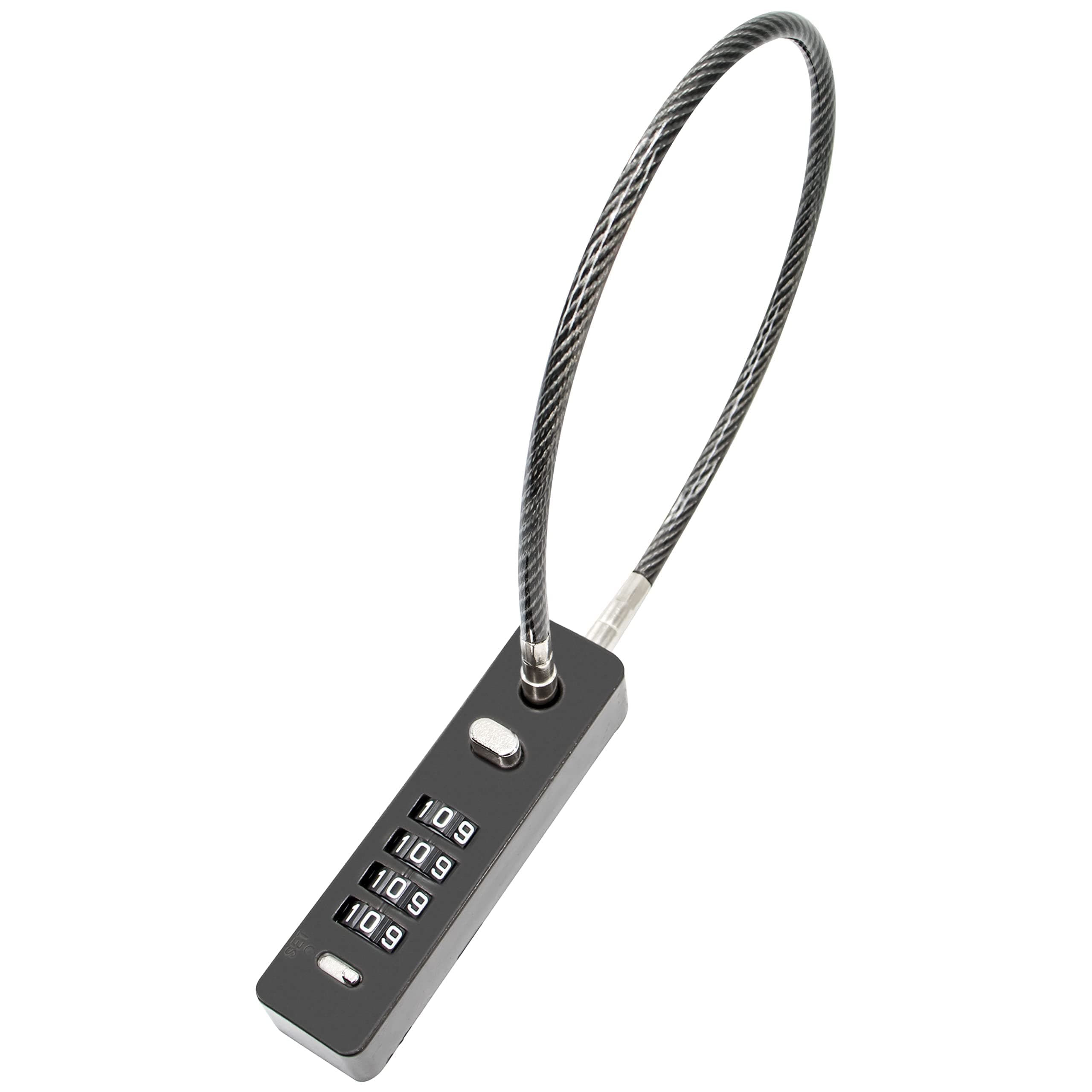 – MAKINGTEC Combination Lock Cable Security Steel Cable Luggage Lock, Bike LockWeatherproof with Resettable Code, Braided Steel Coated Anti-Theft, Waterproof Cycling Cable Locks, Black (1.96 Feet 5 mm)