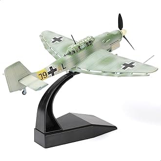 1/72 Junkers Ju 87 Stuka Bomber Aircraft Model WW II Metal Die-cast Classic Military Fighter Model Pre-Built WWII Legendary German Bomber Model with Display Stand Collection Gift for Adults