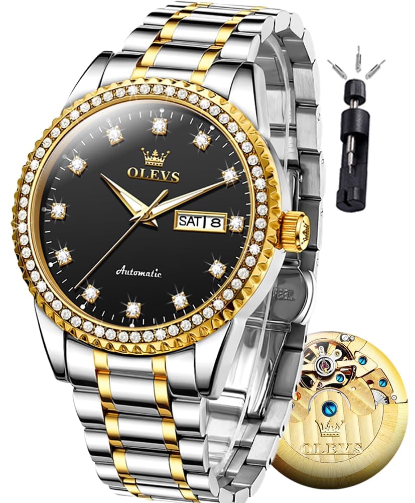 Men's Mechanical Watch Hollow Out Waterproof Automatic Stringing Watch for Men