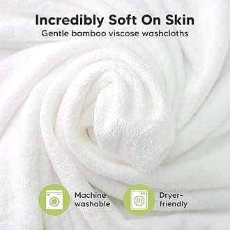 KeaBabies 6-Pack Soft Viscose Washcloths - Derived from Bamboo for Baby, Newborn, Kids - Bath Towels, Face Cloths (Heather)