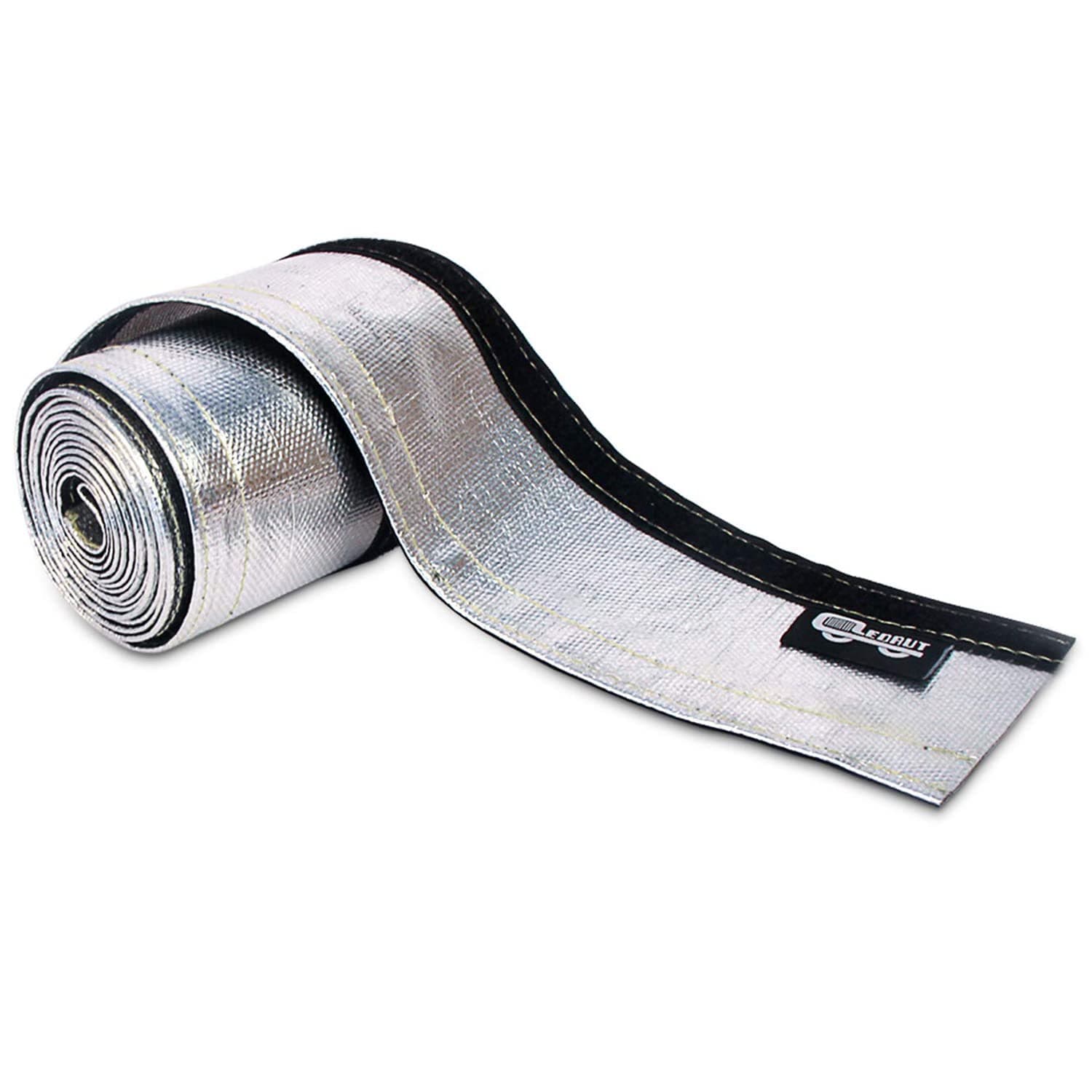 Heat Shroud Sleeve Aluminized Sleeving Express Aluminized Hose and Silver Hose Wire Protection Barrier with Hook and Loop Closure, 3/4" I.D.x 10FT