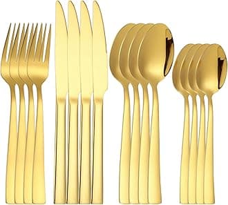 Silverware Set for 4, 16-Piece 18/10 Stainless Steel Flatware Set,Forged Cutlery Set Matte Finish for Home,Restaurant and Parties, Dishwasher Safe.