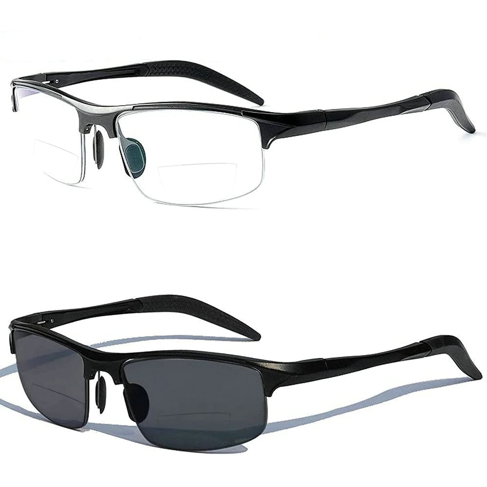 Aluminum Magnesium Multifocal Lens Reading Glasses Men Presbyopia Hyperopia Bifocal Glasses Sun Photochromic Sunglasses NX