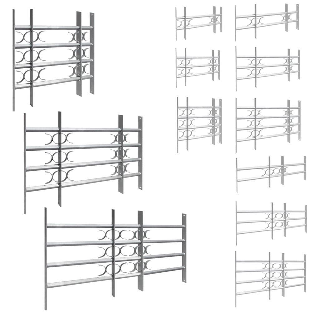 Pull-out Window Security Safety Grill Grille Home Protection Shed Bars Steel V2Aox, Size:60 x 50 - 65 cm
