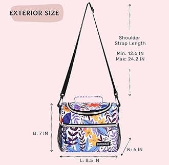 Kids Insulated Lunch Box for Girls Lunch Bag Women Boys Toddler Teen School Daycare Kawaii Cute Travel bags (Flower2)