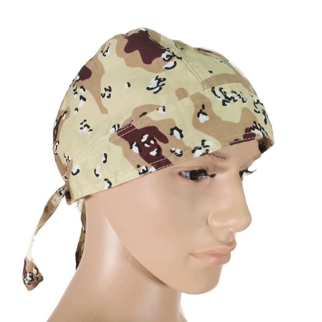 OWM Bandanas Cap Army Camouflage Head Wrap for Men (brown)