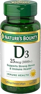 Vitamin D3 1000 IU Immune Health, 120 Softgels (Pack of 1)