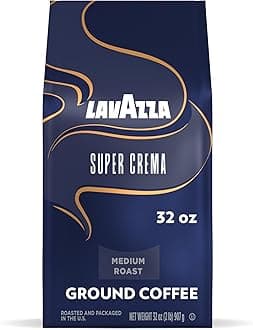 Super Crema Ground Coffee, Medium Roast, Arabica and Robusta Blend, 32 oz Bag (Pack of 1)