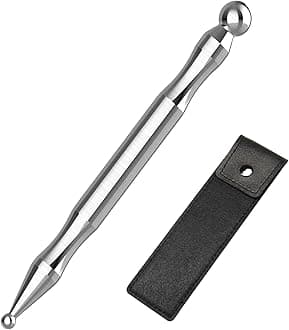 Stainless Steel Acupuncture Pen for TMJ Relief, Jaw Massager Pen for Jaw Clenching, Acupressure Facial Tool for Face Reflexology and Full-Body Pressure Point Massage
