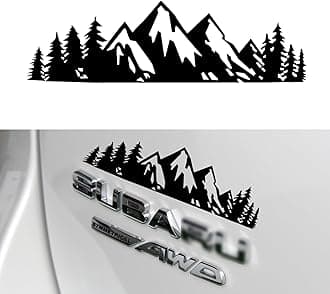 SINGARO Vinyl Snow Mountain Tree Decal Sticker, Trunk Logo Decal Sticker, Car Exterior Accessories(Black)