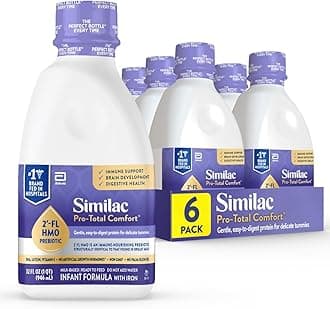 Similac Pro-Total Comfort Infant Formula With Iron, Gentle, Easy-to-Digest Formula, Has 2'-FL HMO for Immune Support, Non-GMO, Ready-to-Feed Baby Formula, 32-fl-oz Bottle, Pack of 6