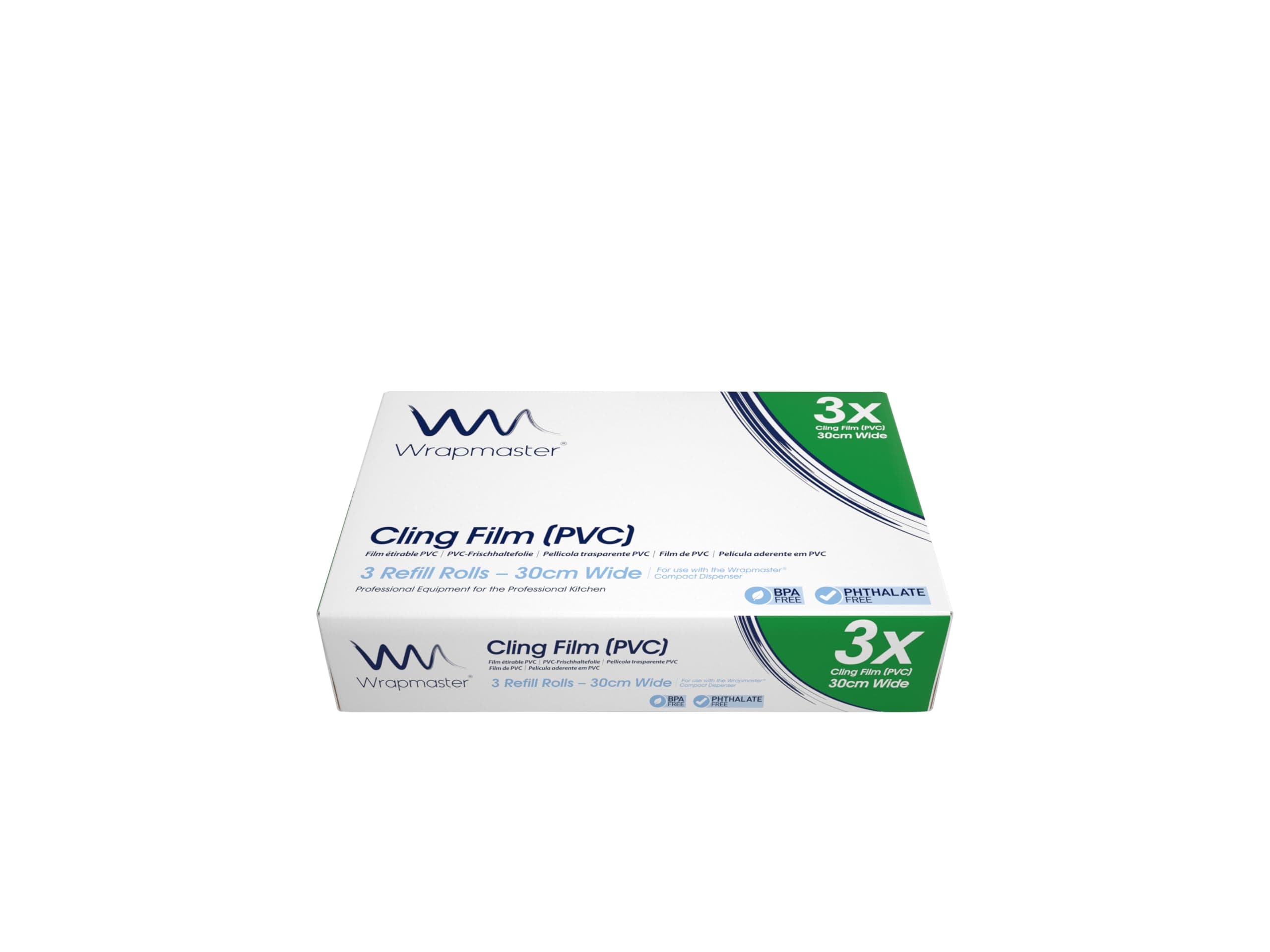 Wrapmaster Compact Cling Film Refill Rolls 30cm x 225m - 3x225mtr