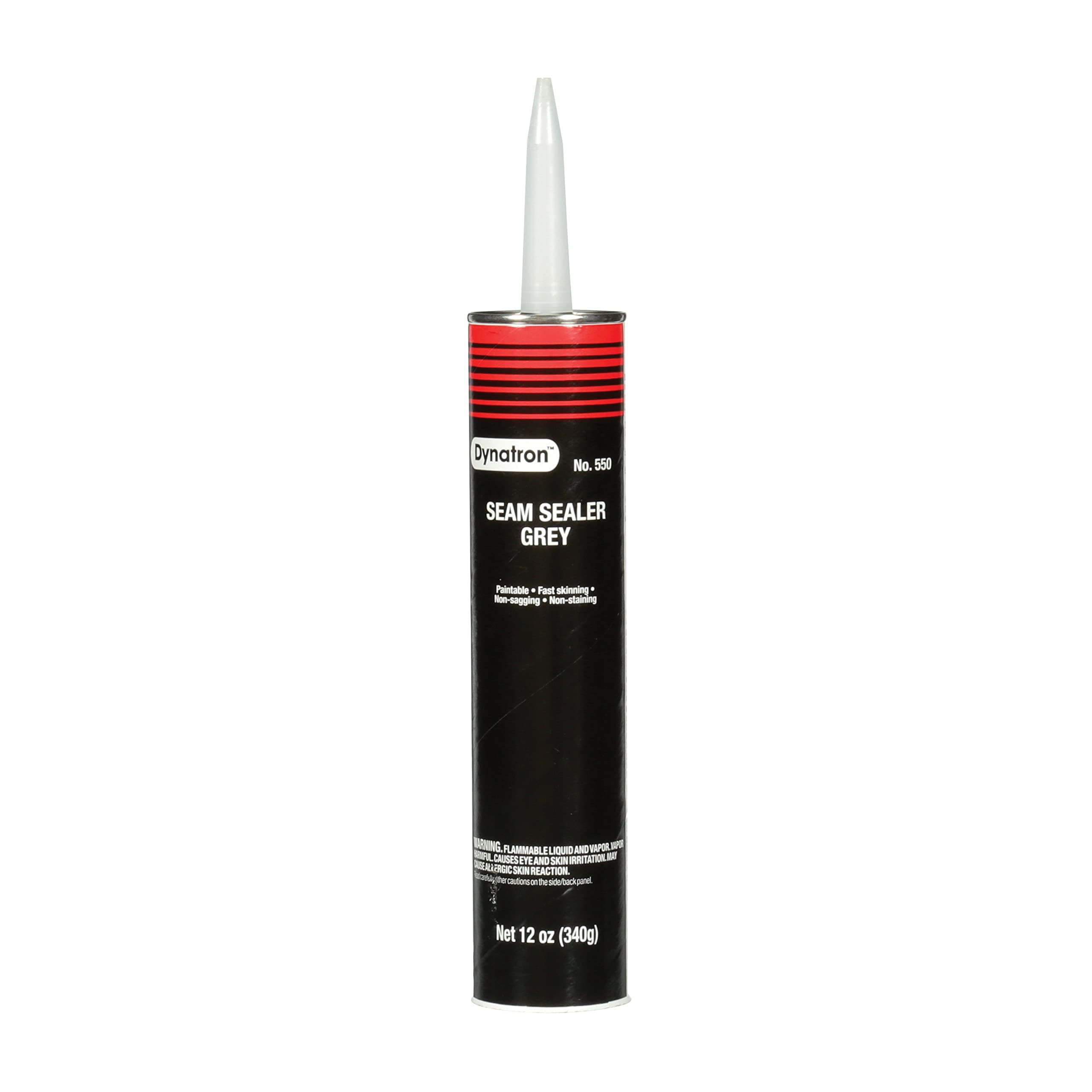 - 3M Dynatron Auto Seam Sealer Caulk, 550, Grey Color, Permanently Elastic, Fast-Skinning, Non-Staining, Non-Sagging, 12 oz