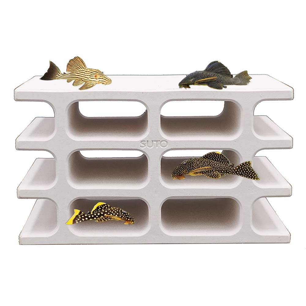 DOHO White Ceramic Hiding Shelter Fish Tank Decoration for Amano Shrimp Cichlid Baby Pleco Fish Spawning and Breeding