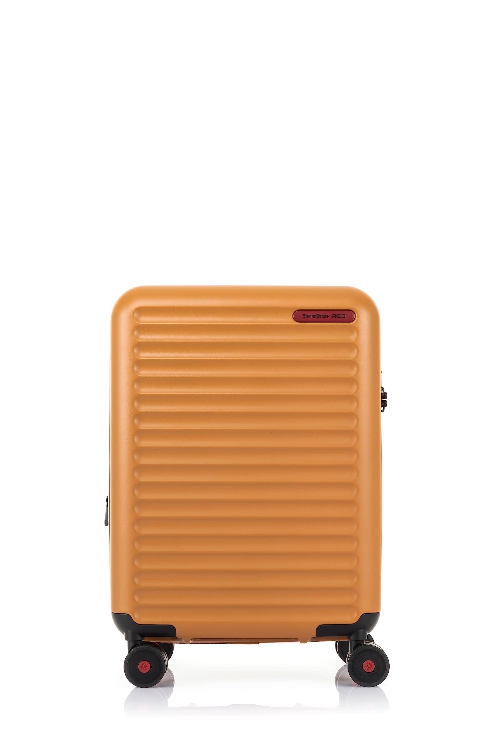 Samsonite Red TOIIS Blossom Expandable 55 Cms Small Cabin Polycarbonate Hard Sided 8 Wheel Spinner Luggage/Suitcase/Trolley Bag (Gold Mustard) (Double Wheel), Mustard
