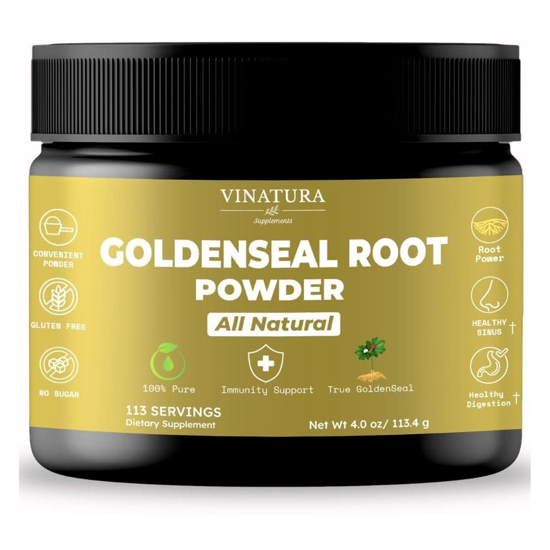 Goldenseal Root Powder - 4 oz, 113 Servings *USA Made & Tested* Pure Natural Goldenseal Root Powder Supplement