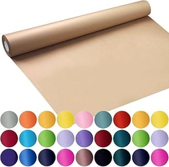 SMART&CASUAL 17.8"×1,200"(100') Brown Kraft Wrapping Paper for Craft Gift Bulletin Board Banner Bouquet Flower Table Covering Packing Shipping Moving 70GSM 50LB