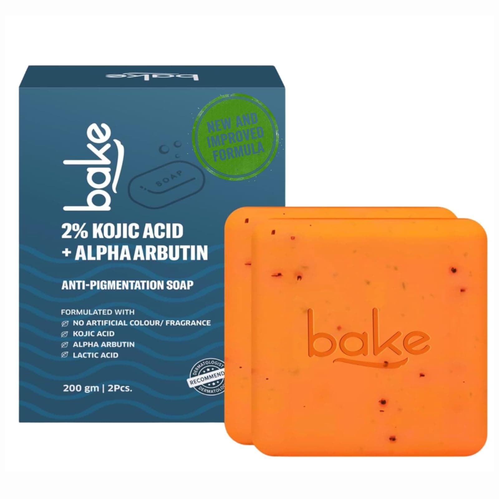 2% Kojic Acid Scrub Treatment Soap (200 Gms, 2 Pcs) for Pigmentation, Dark Spots & Tan Removal | Brightens Underarms, Knees & Elbows | With Alpha Arbutin, Niacinamide & MelasaRx™ Complex | For Men & Women - 100g x 2