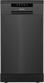 Hisense HS523E15BUK Slimline 10 Places Free Standing Dishwasher Black with 30 Minutes Quick Wash [Energy Class E]