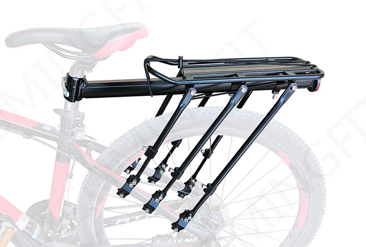 COMINGFIT 400lbs Capacity Universal Adjustable Bicycle Luggage Cargo Rack, 6 Strong Legs Bike Cargo Rack Light-Weight Cargo Rack