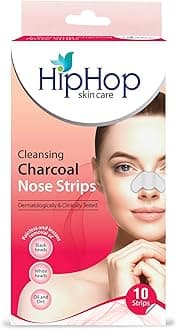 HipHop Skincare Hiphop Skin Care Cleansing Charcoal Nose Strips (10 Strips), Blackheads, Whiteheads Remover, Pore Cleanser, With Natural Extracts, For Women, All Skin Types