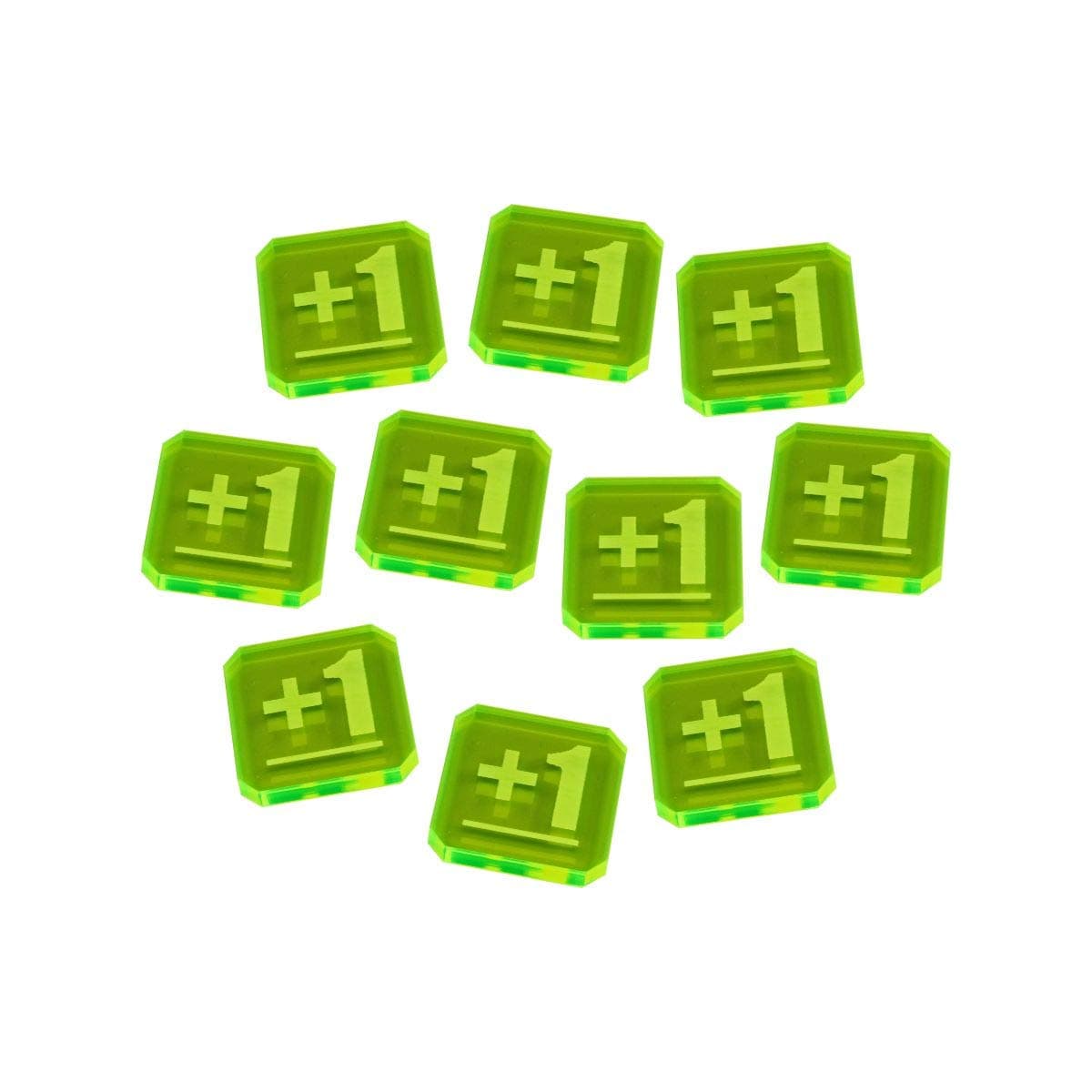 LITKO Fall Back/Stationary | Advance/Moved | Reroll | Plus One | Minus One | Compatible with Warhammer 9th Edition | 10 Pack | (Fluorescent Green - Plus One)