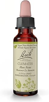 Bach Original Flower Remedies, Clematis (Non-Alcohol Formula) - Have Focus - Natural Homeopathic Flower Essence for Emotional Balance - Vegan, Gluten Free, Sugar Free - 10mL Dropper