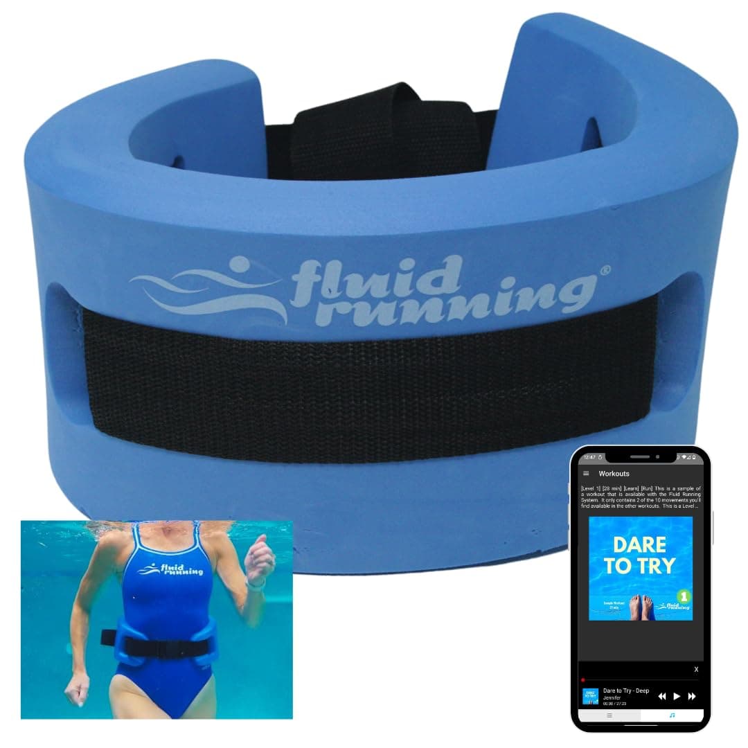 Aqualite Flotation Belt - Light Yet Extremely Buoyant with Comfortable Design Perfect for Aqua Jogging & Aqua Aerobics. Bonus Instructional Videos and Sample Fluid Running Workouts