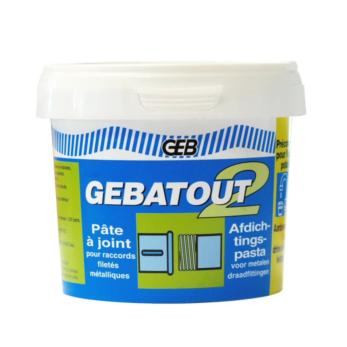 GEB 103982 Gebatout 2 Joint Paste for Threaded Metal Joints Plumbing/Heating Box No. 2500g