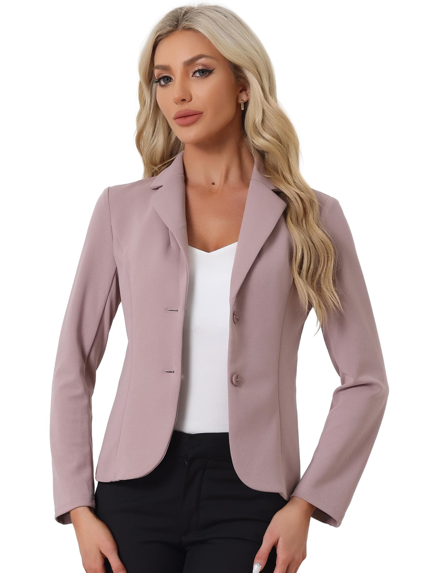 Allegra K Women's Work Office Blazer Stretch Lapel Collar Long Sleeve Jacket Suit Blazer