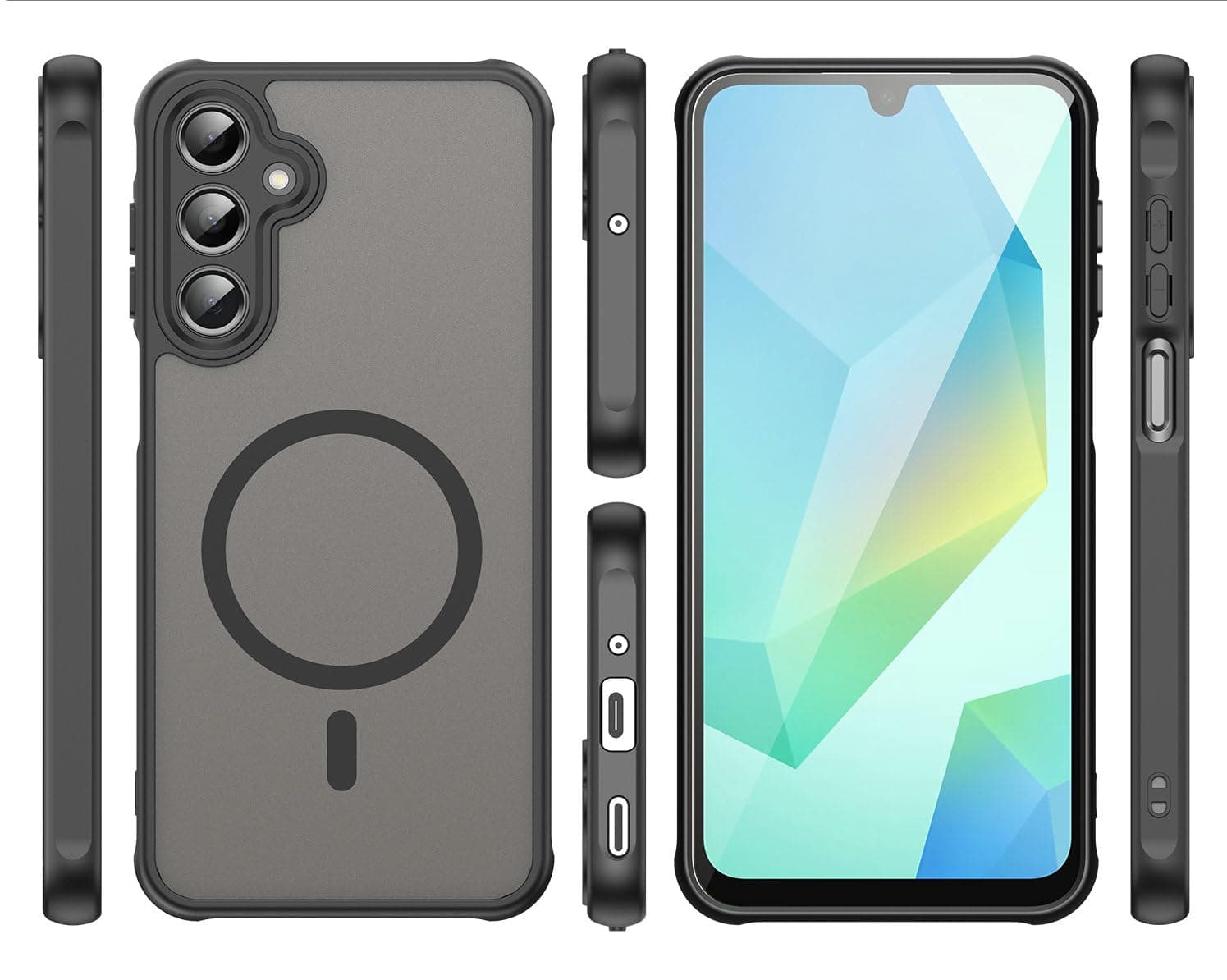 Compatible with Samsung Galaxy A16 5G Case Cover,Compatible with MagSafe,Anti-Fall,Compatible with Samsung SM-A165M/DS Galaxy A16 / SM-A166P/DS Cell Protective Phone Case Black