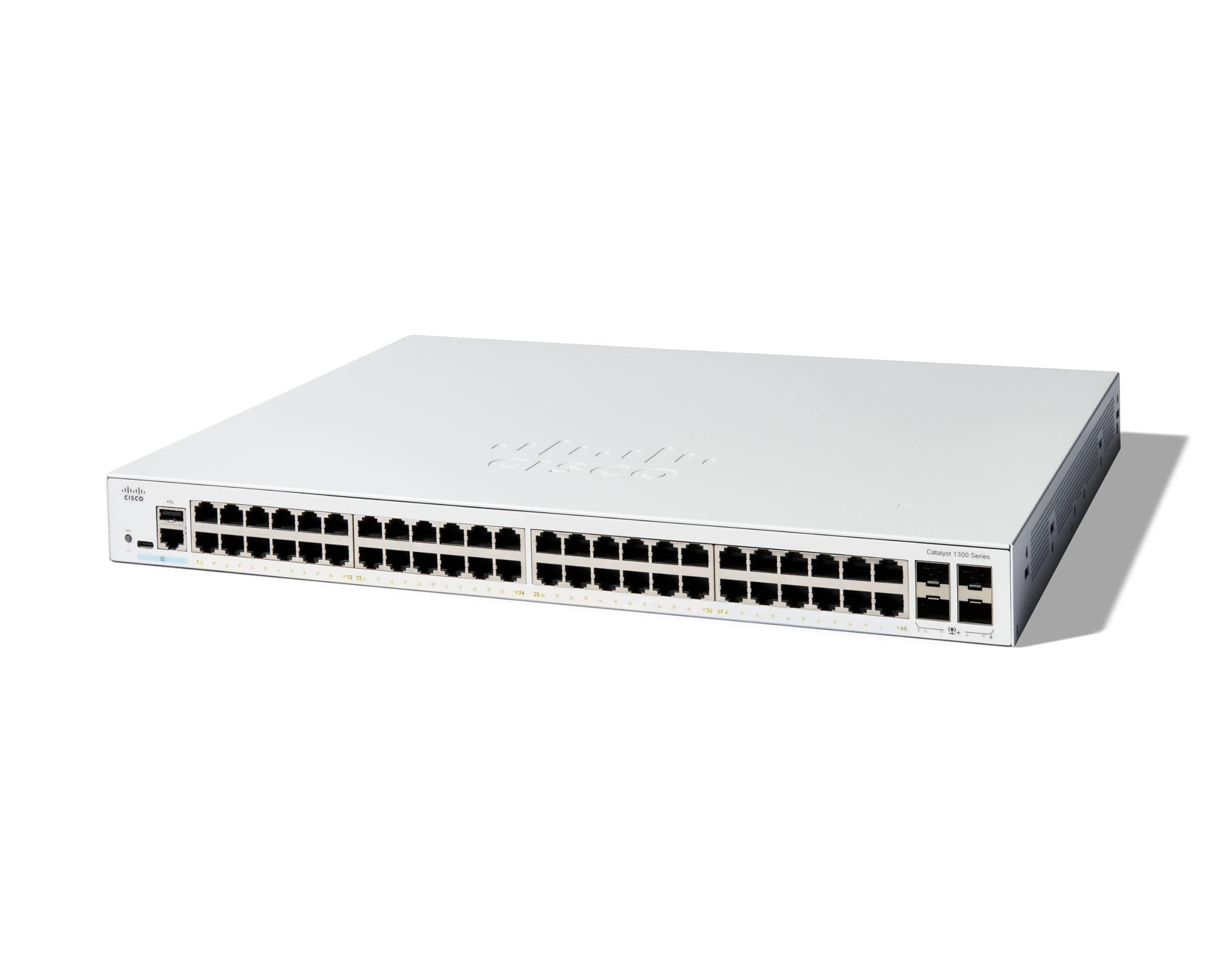 Catalyst 1300-48T-4X Managed Switch, 48 Port GE, 4x10GE SFP+, Limited Lifetime Protection (C1300-48T-4X)