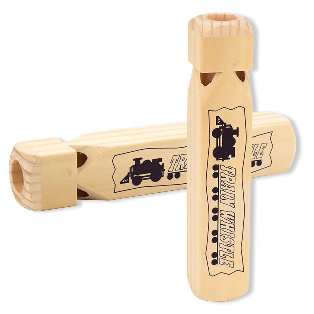 Train Whistle for Kids, 2 Pack Wood Whistle 4 Tones for Party Favours Party Supplies Party Noisemaker