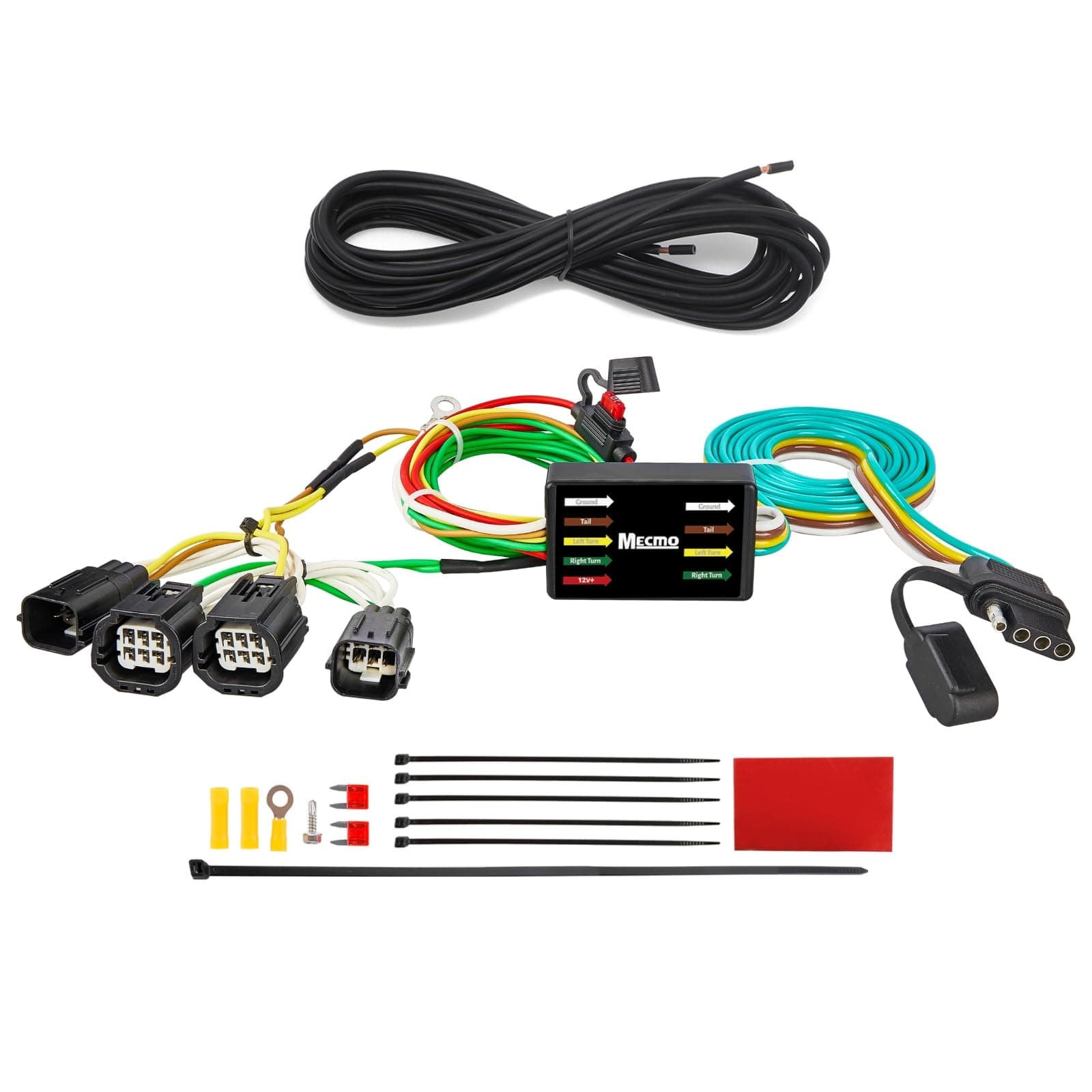 4-Way Flat Trailer Wiring Harness 56331 for 2011-2020 Dodge Grand Caravan, 2011-2016 Chrysler Town and Country, 2021-2022 Chrysler Grand Caravan, Plug n Play 4 Prong Tow Hitch Wire T-Connector