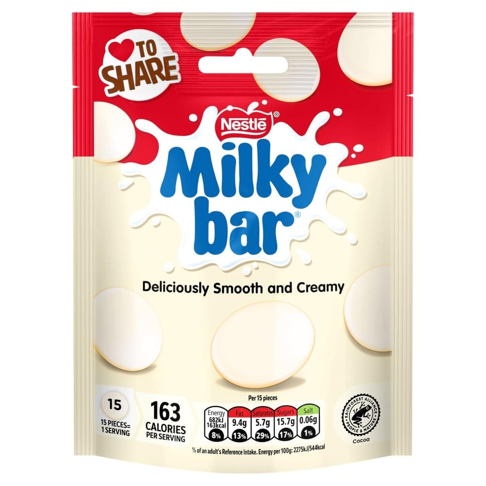 Milkybar White Chocolate Giant Buttons Pouch, 94 g