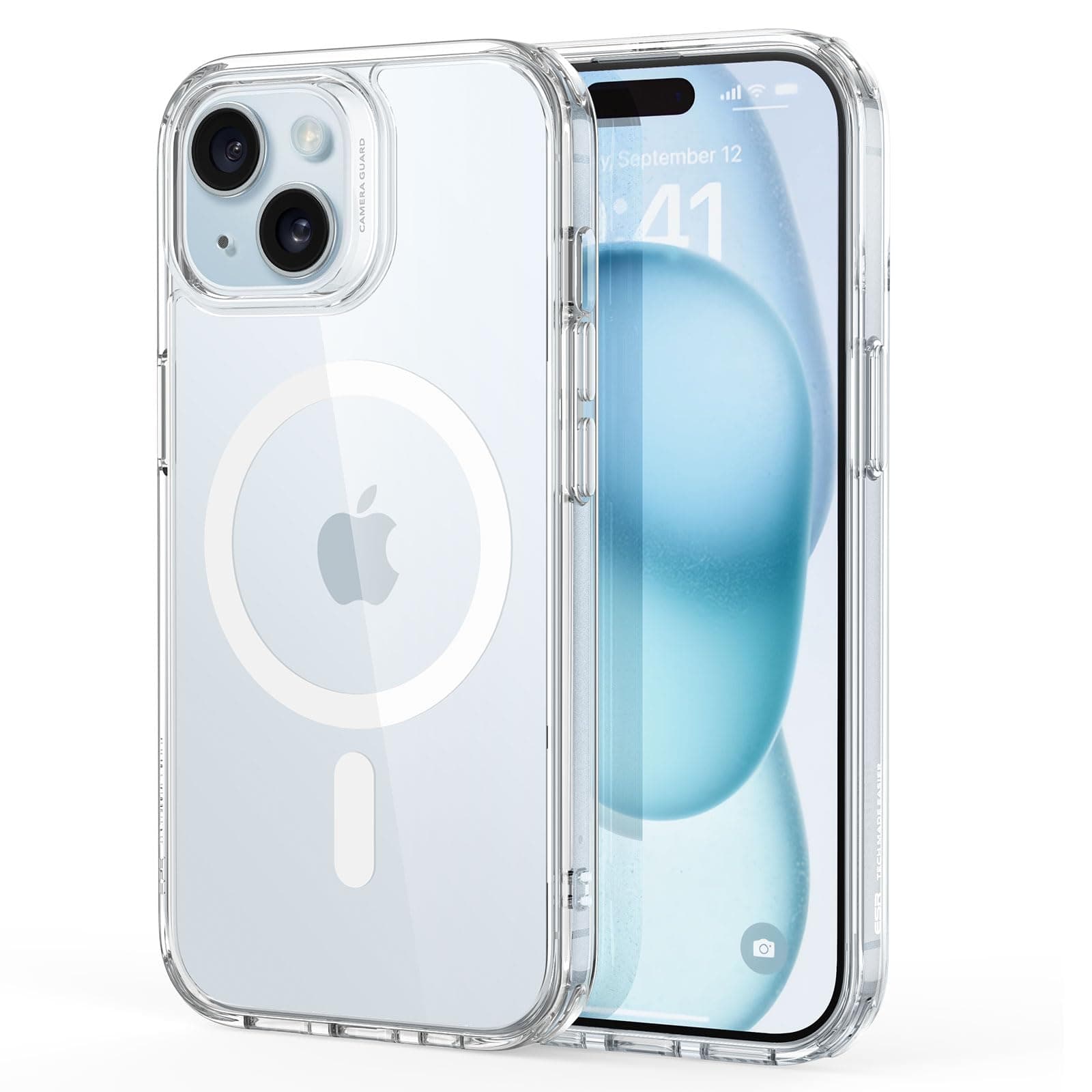 for iPhone 15 Case, Compatible with MagSafe, Military-Grade Protection, Yellowing Resistant, Scratch-Resistant Back, Magnetic Phone Case for iPhone 15, Classic Series, Clear