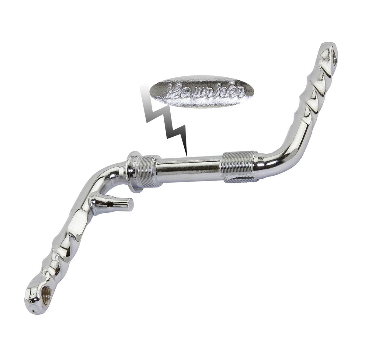 Lowrider Twisted One/Piece Crank 4 1/2" (115mm) Chrome. for Bicycles, Bikes Bikes, BMX, trikes