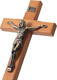 ARCHOBAN Crucifix Wall Cross Catholic, 10 Inch Wooden Cross with Jesus Christ...